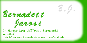 bernadett jarosi business card